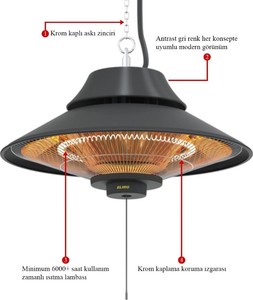  Mirkraft Elırg 2000 W Tavan Tipi Askılı Isıtıcı