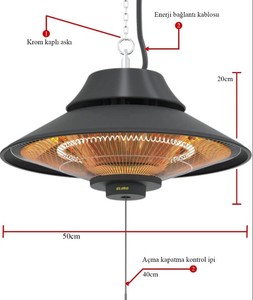  Mirkraft Elırg 2000 W Tavan Tipi Askılı Isıtıcı