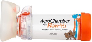  Aerochamber Flow-Vu Bebek Tipi Maskeli Inhalatör Turuncu 0-18 Ay